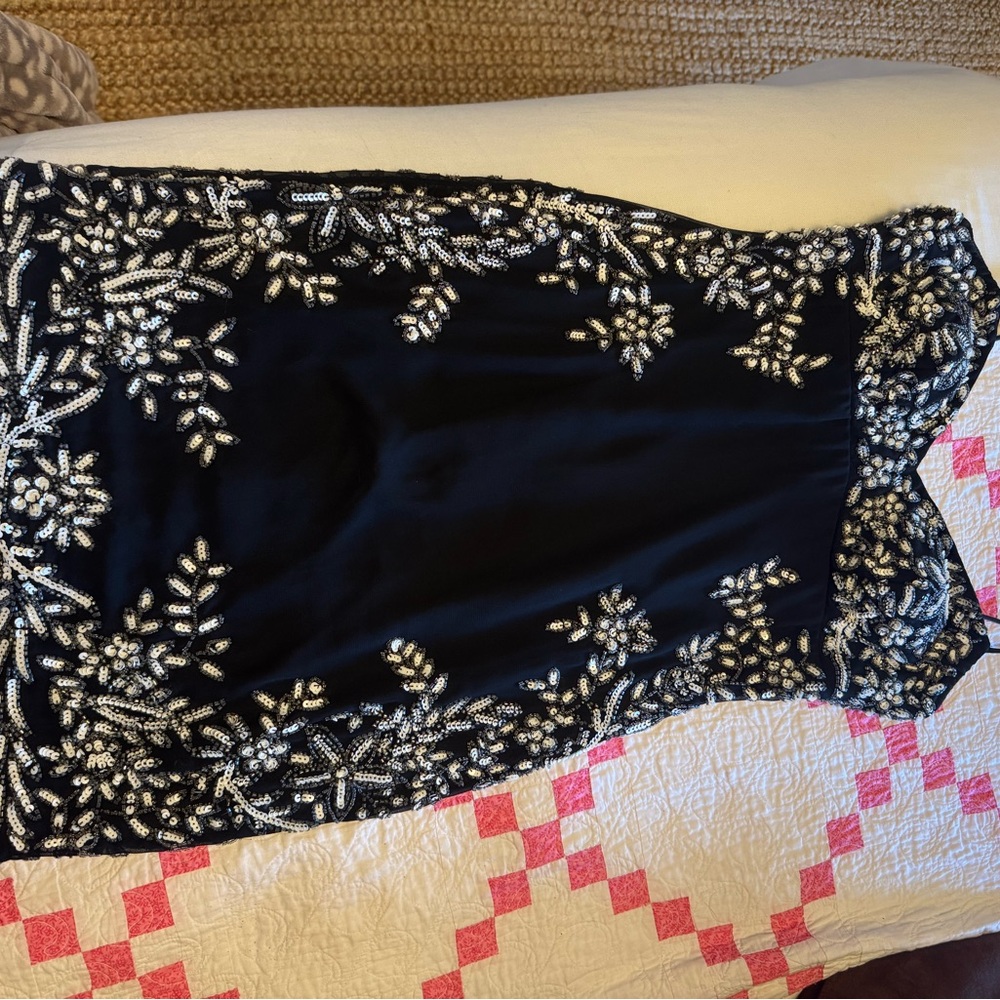 Aidan Mattox Black and Silver Dress